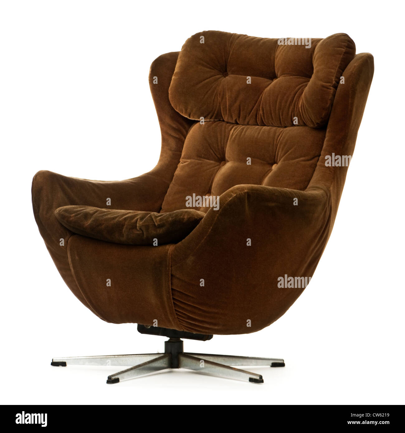 Vintage (1969) orientabile ed inclinabile brown egg chair di Vono Foto Stock