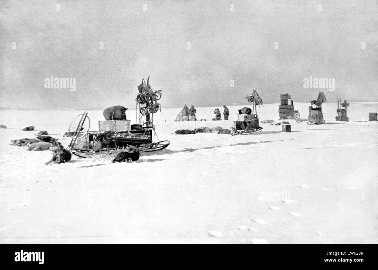 Norwegian Polo Sud expedition, piombo da Roald Amundsen nel 1911-1912. Foto Stock