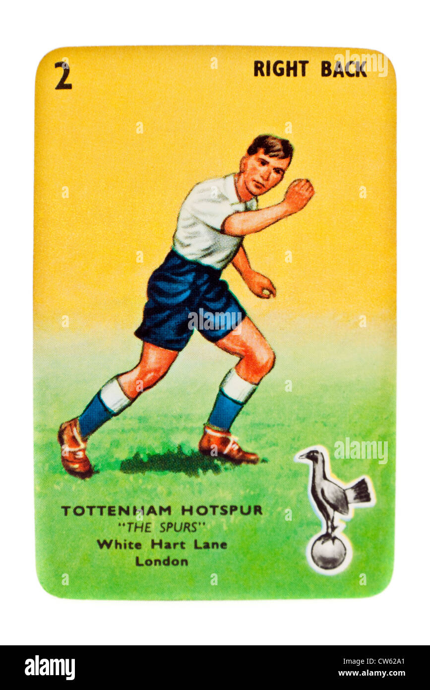 Tottenham Hotspur diritto-back card dal vintage anni cinquanta obiettivo! Gioco di carte (Pepys serie) da castell fratelli, Londra Foto Stock