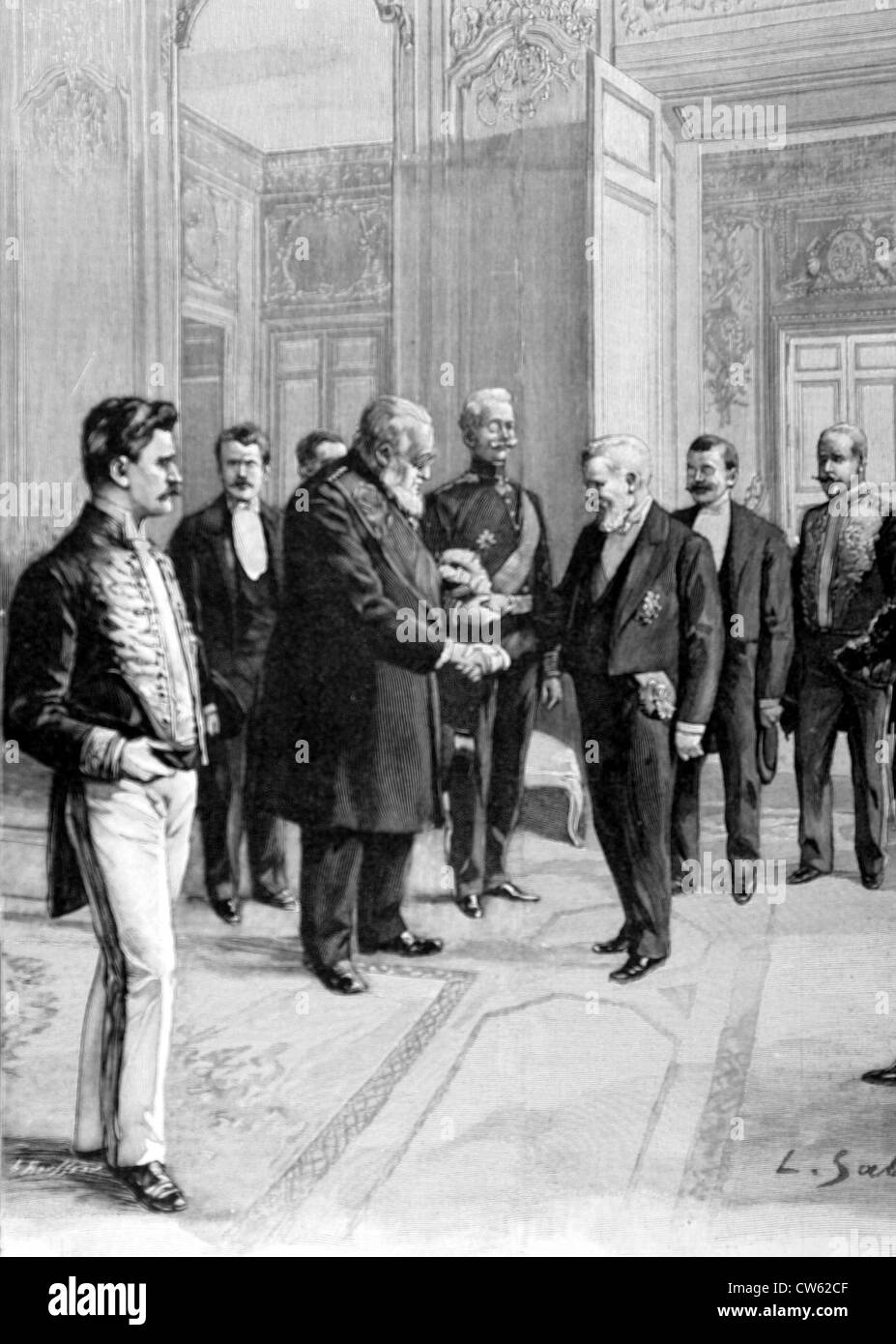 Guerra Boera. Arrivo del Presidente Krüger a Parigi, che è venuto a visitare il presidente Loubet, nel 1900. Foto Stock