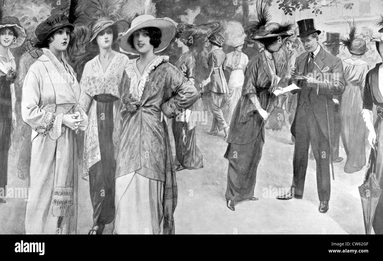 Moda donna di Longchamp, nel 1913 Foto Stock