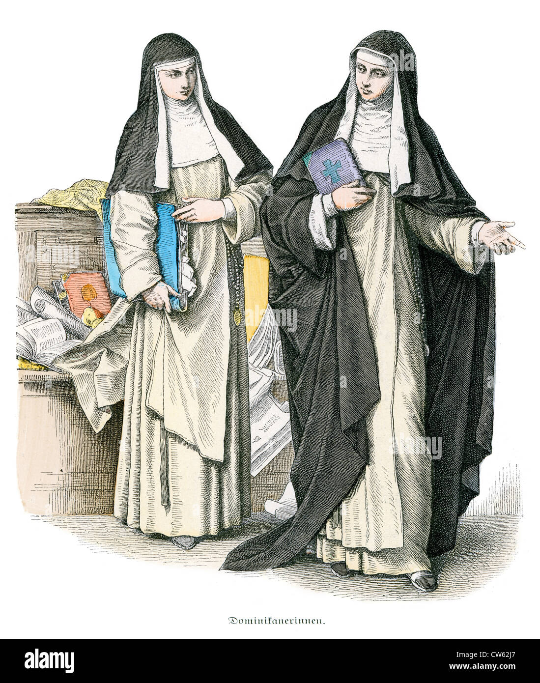 Le monache domenicane del XVIII secolo. L'ordine domenicano o Domenicani, è una cattolica romana ordine religioso Foto Stock