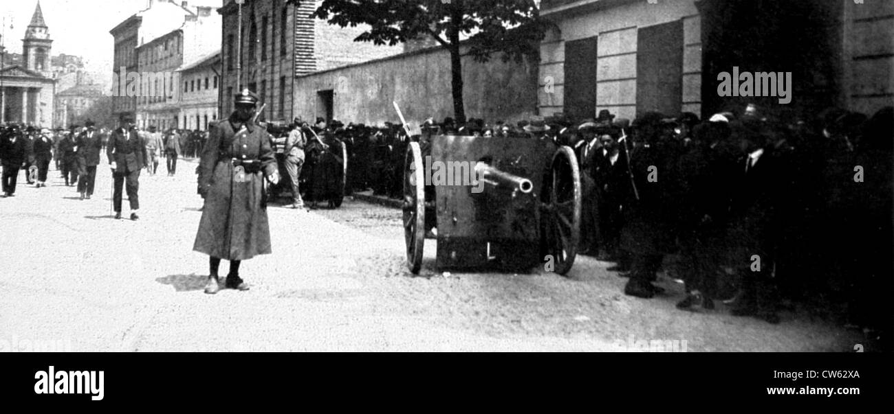 Polonia - 1926 a Varsavia, il Maresciallo Pilsudski il colpo di stato. Foto Stock