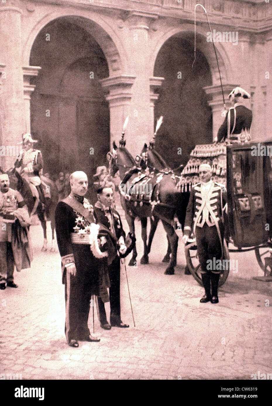 1928, credenziali cerimonia del nuovo ambasciatore di Francia in Italia 1928 Foto Stock