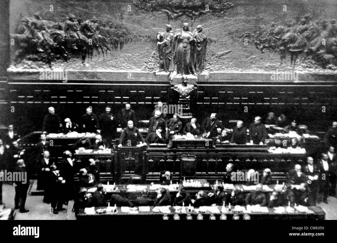L'Italia. Ultima sessione del 'Assemblea costituente" del fascismo (1928) Foto Stock