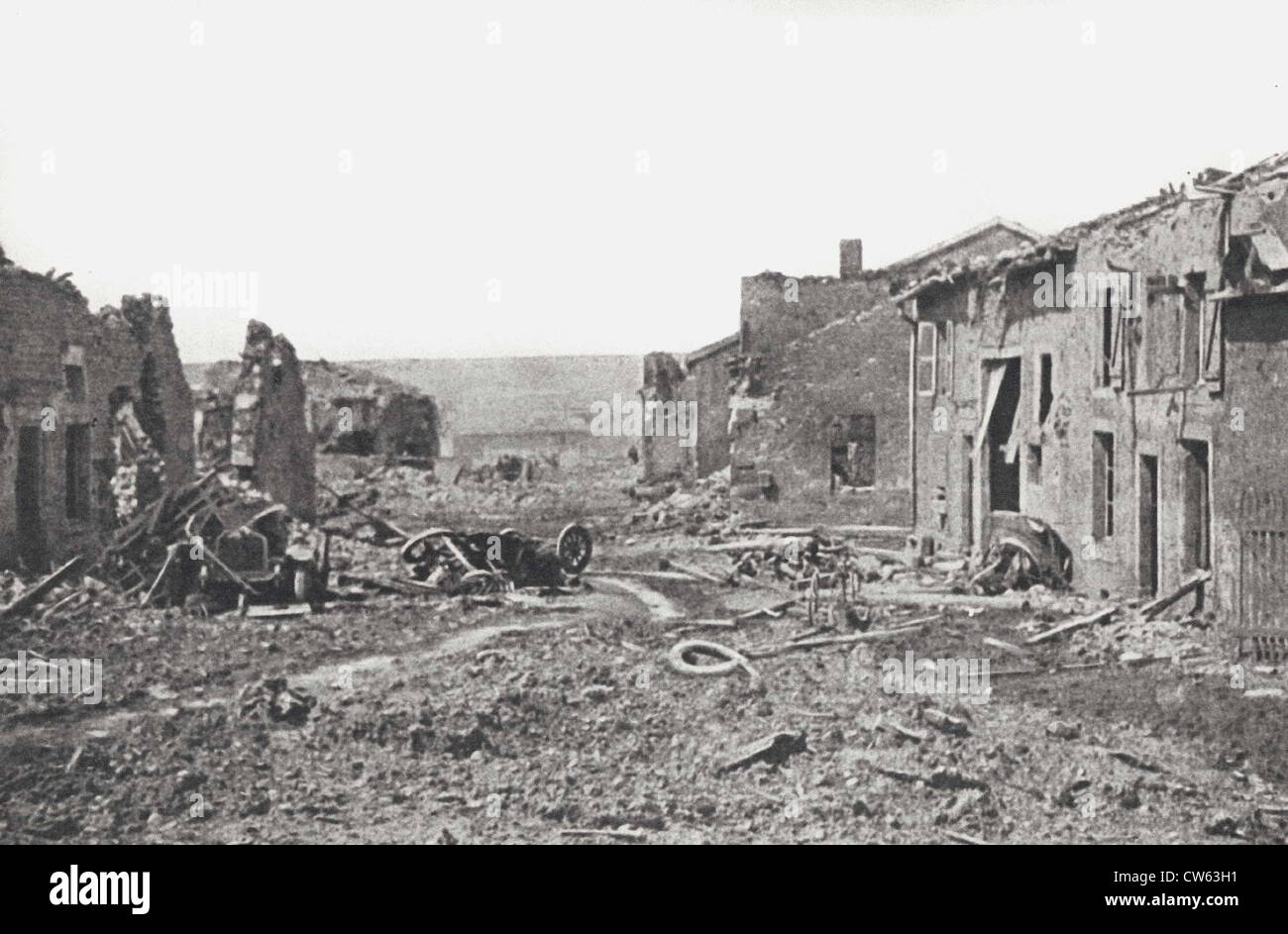 Fleury-DEVANT-Douaumont durante la battaglia di Verdun Foto Stock