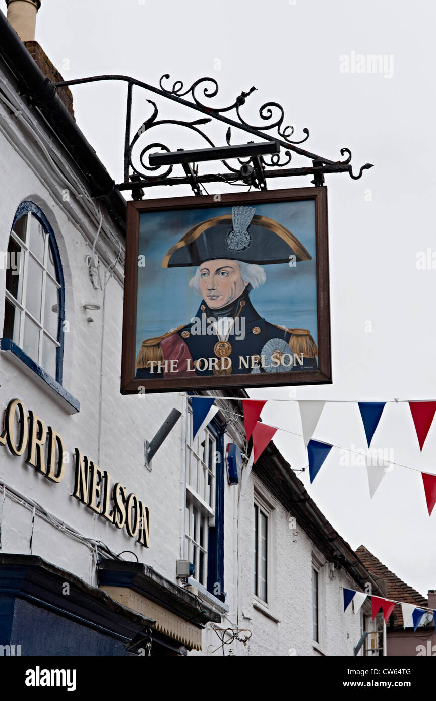 Il Lord Nelson Pub segno Immingham, Regno Unito Foto Stock
