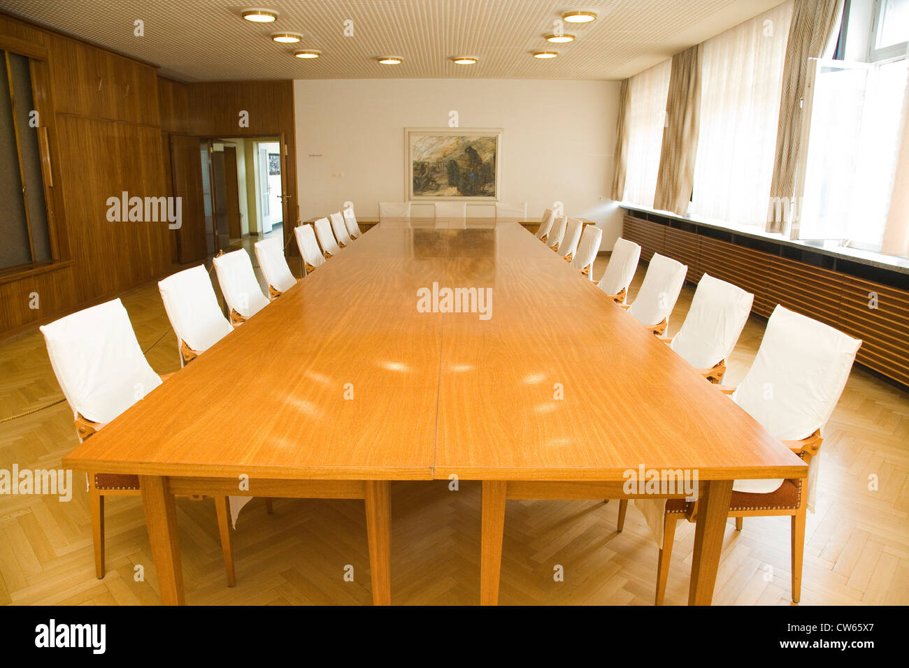 L'Europa, Germania, Brandeburgo, Berlino, la stasi office, la polizia segreta della vecchia RDT, sala conferenza Foto Stock