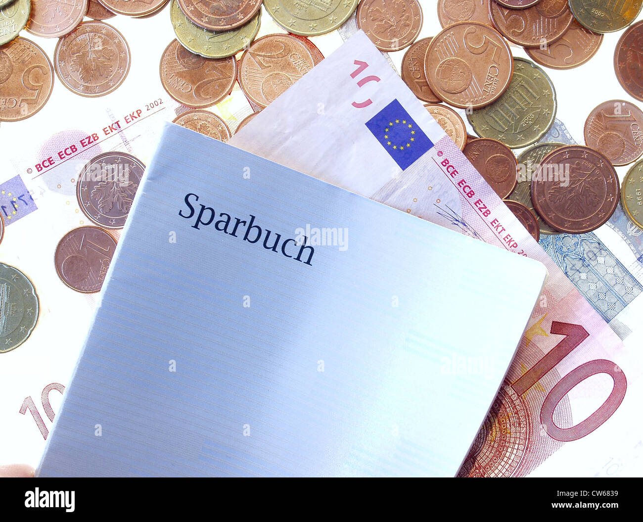 Libretto di risparmio e denaro Foto Stock
