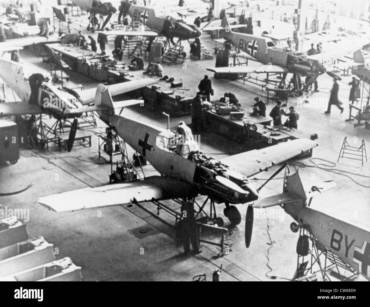 Fabbrica di aeronautica, la Germania, la II Guerra Mondiale Foto Stock