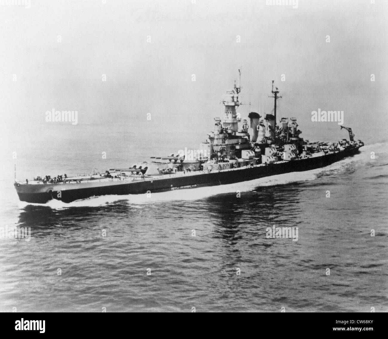 Corazzata americana "assachusetts', la seconda guerra mondiale. Foto Stock