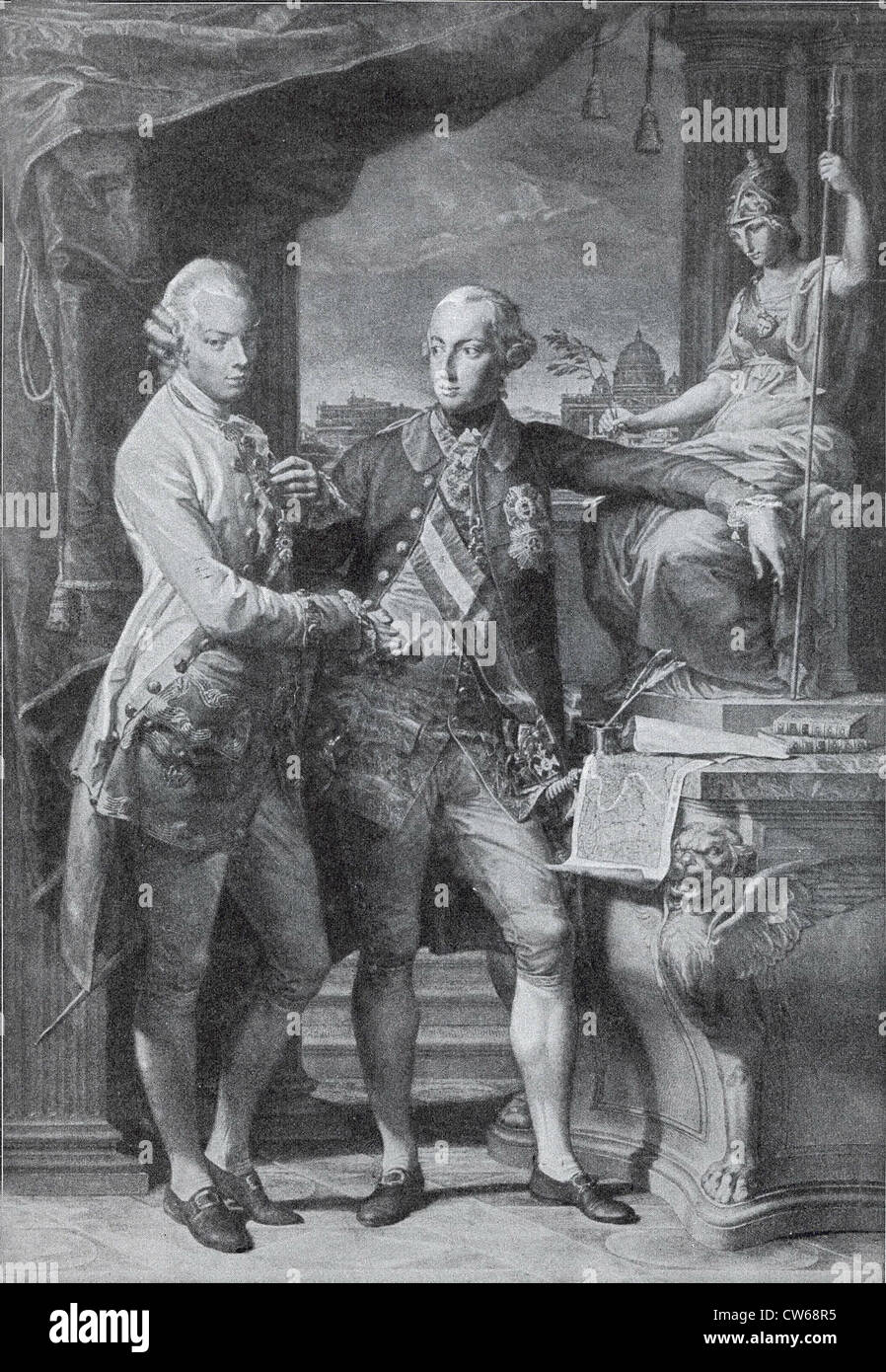 Giuseppe II (1741-1790) con l'Arciduca Leopoldo Foto Stock