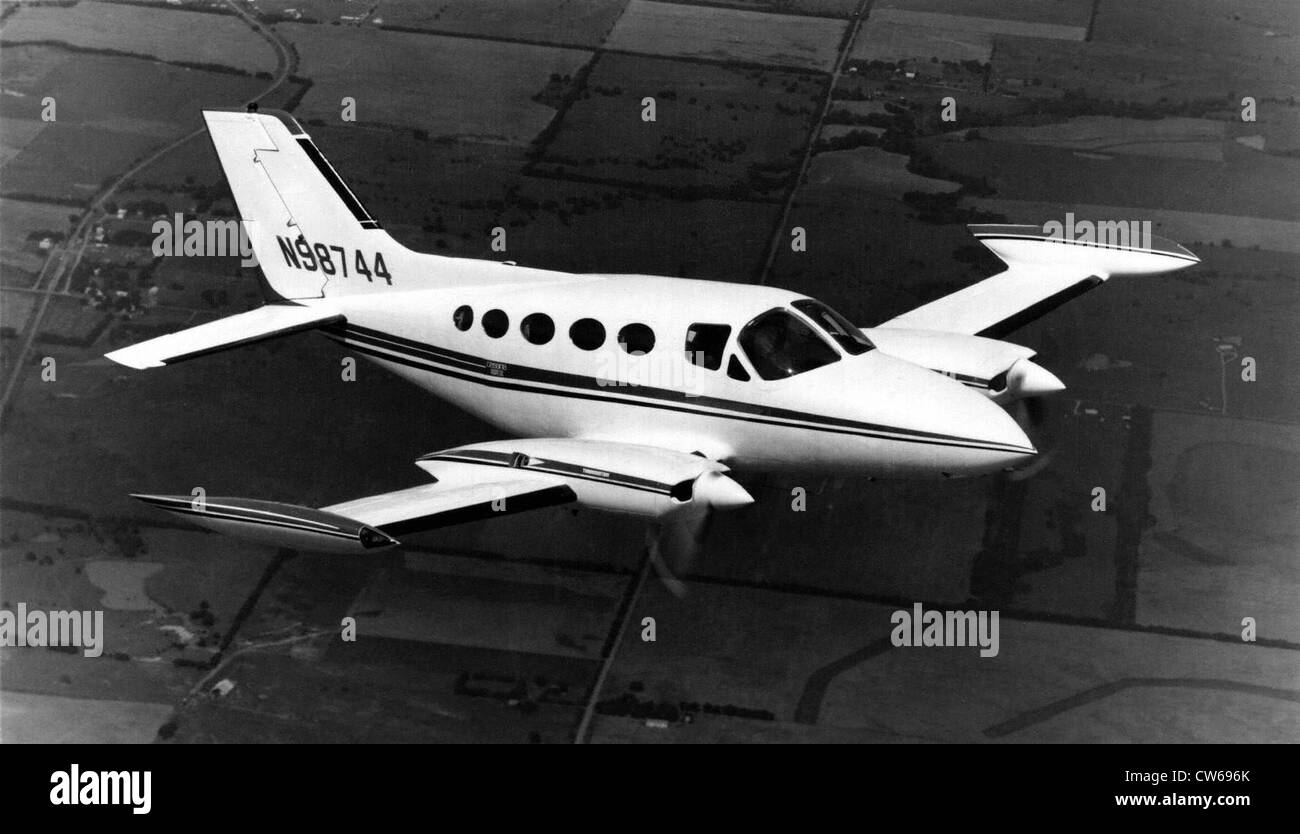 American Cessna 414 privato e piano di " commuters ". Foto Stock