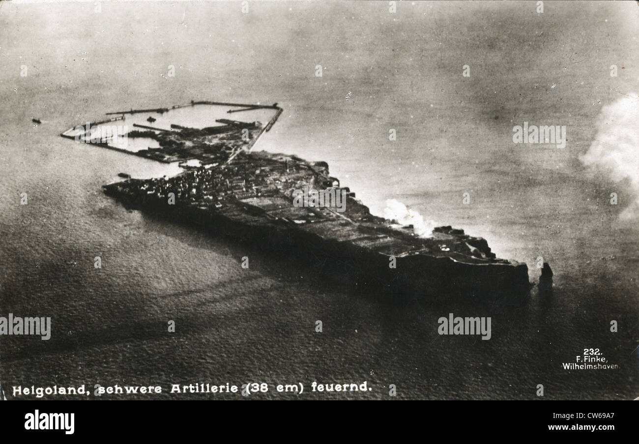 Vista aerea di Helgoland tedesco base navale, nel Mare del Nord Foto Stock