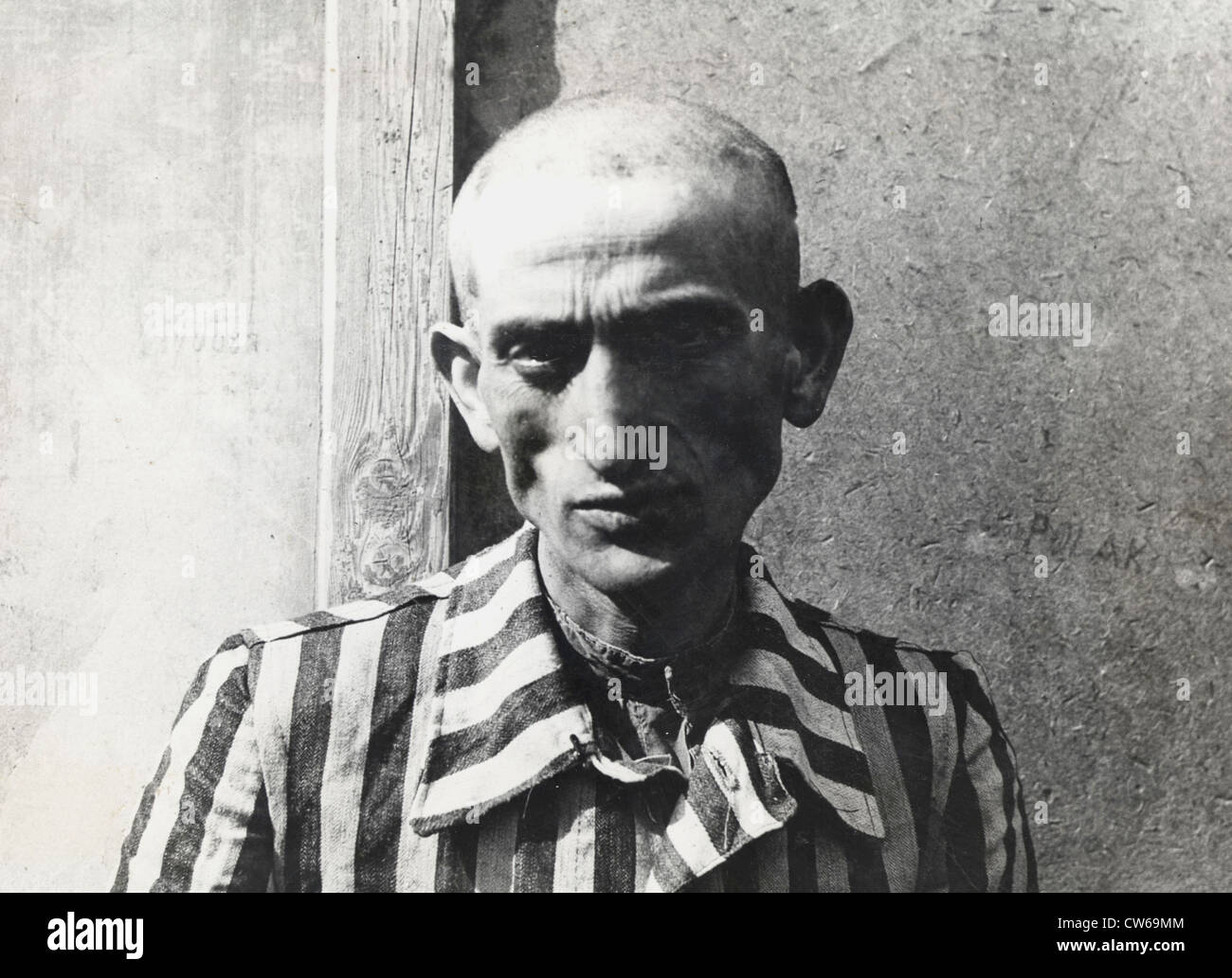 Campo di Concentramento di Dachau liberata (30 aprile 1945) Foto Stock