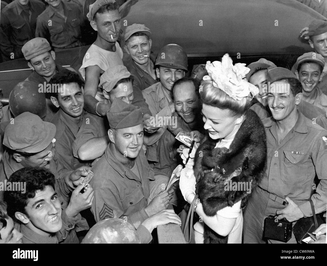 Di ricreazione per i soldati degli Stati Uniti in Francia (Agosto 1945) Foto Stock