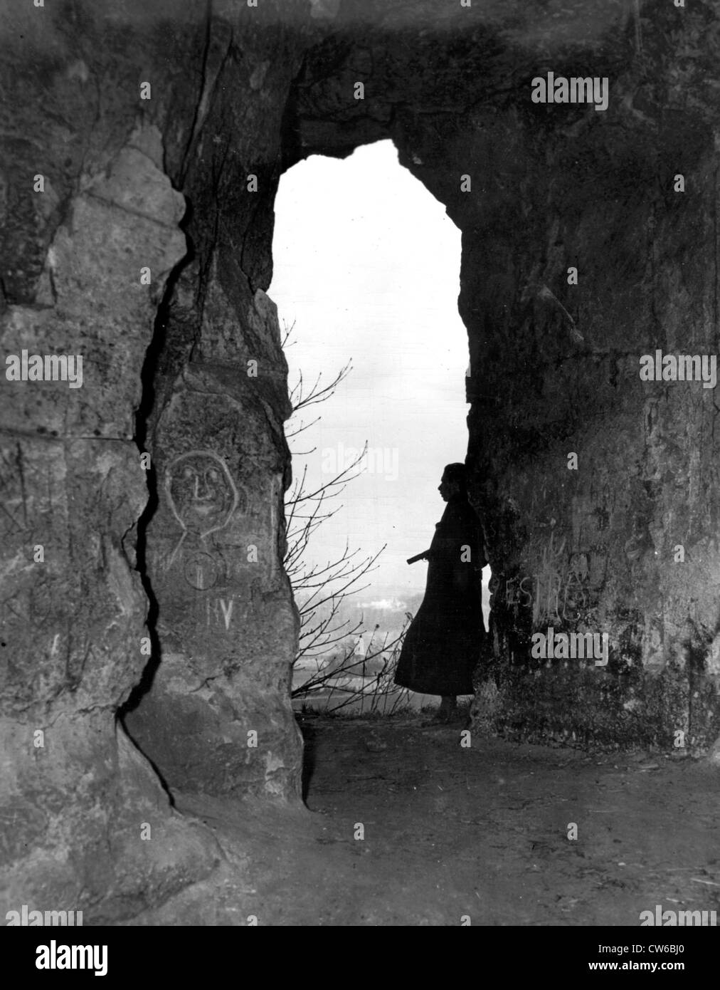La sede centrale della metropolitana olandese ha rivelato nei pressi di Valkenberg(Olanda) Autunno1944 Foto Stock