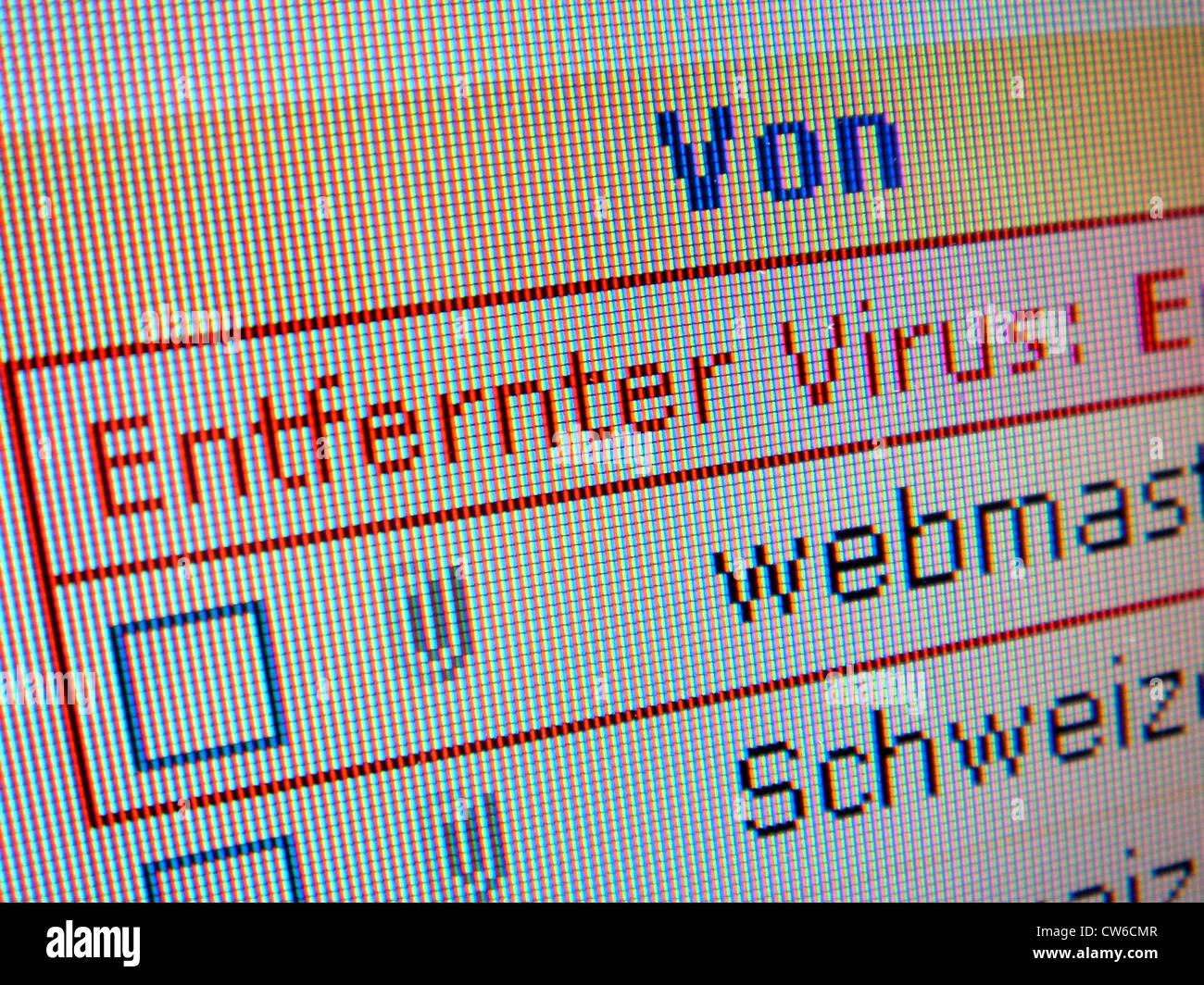 Un virus-contaminato e-mail Foto Stock