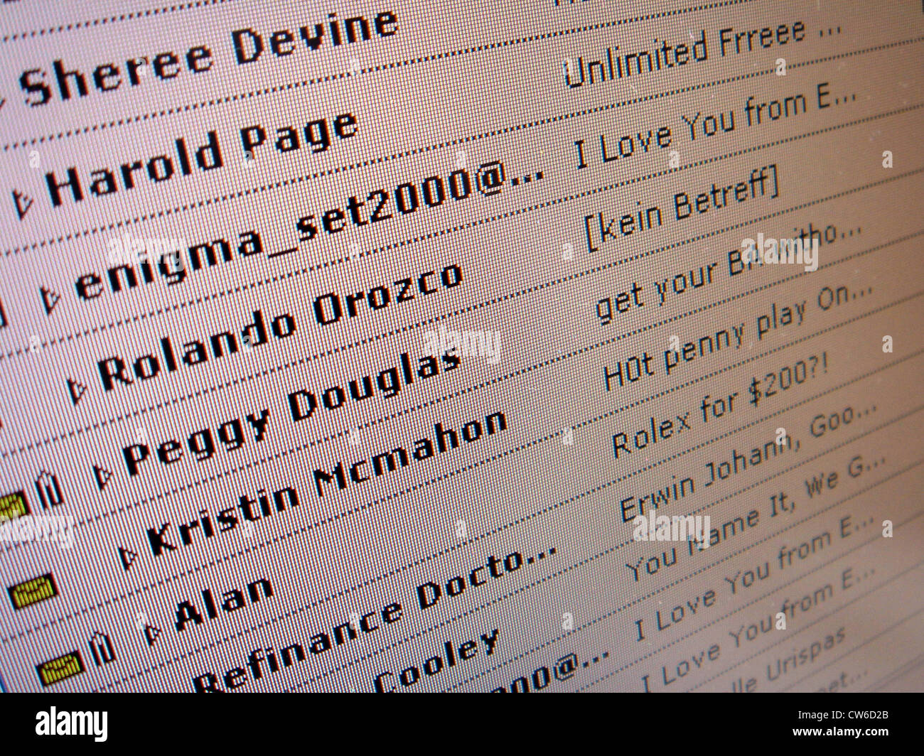 Indesiderabile di posta indesiderata Foto Stock