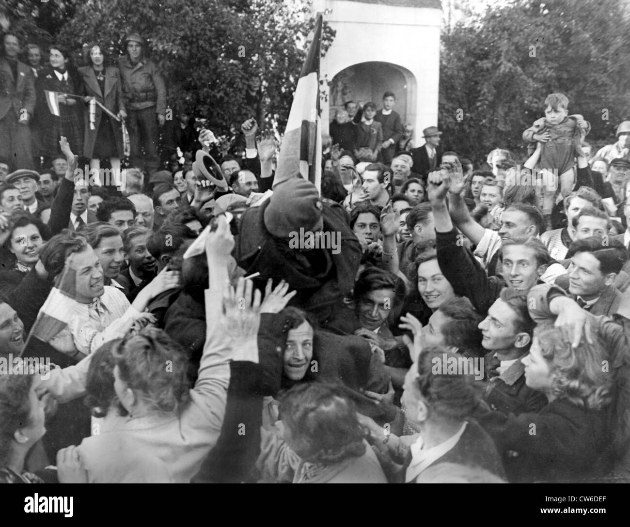 Liberato il Lussemburgo accoglie il principe Felix (11 settembre 1944) Foto Stock