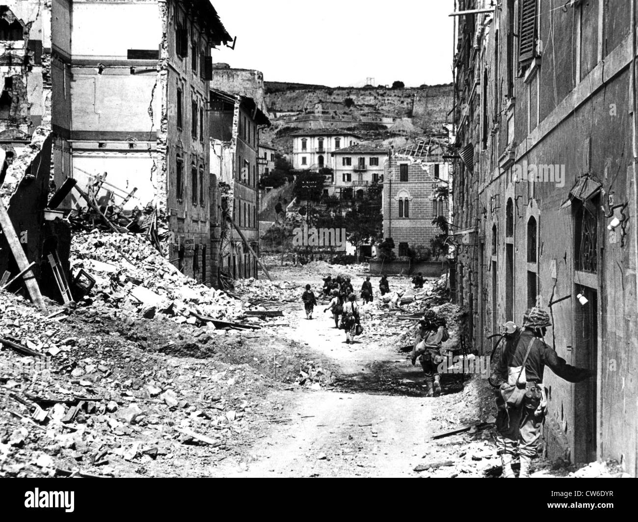 Soldati francesi nella periferia di Portoferrato in isola d'Elba, Giugno 3O, 1944 Foto Stock