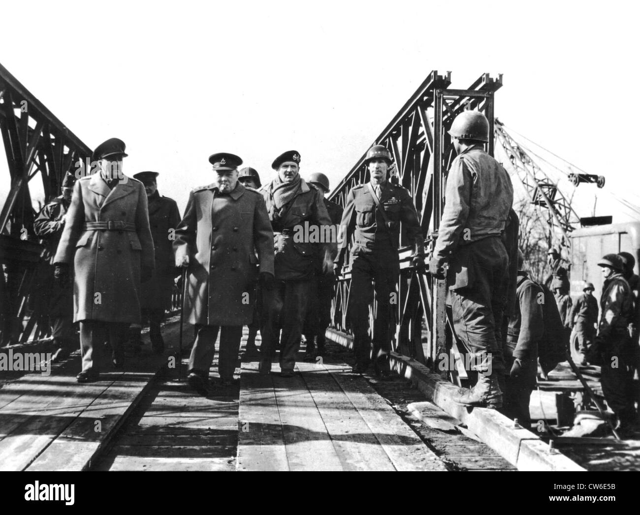 I leader alleati nel Julich, Febbraio 1945 Foto Stock