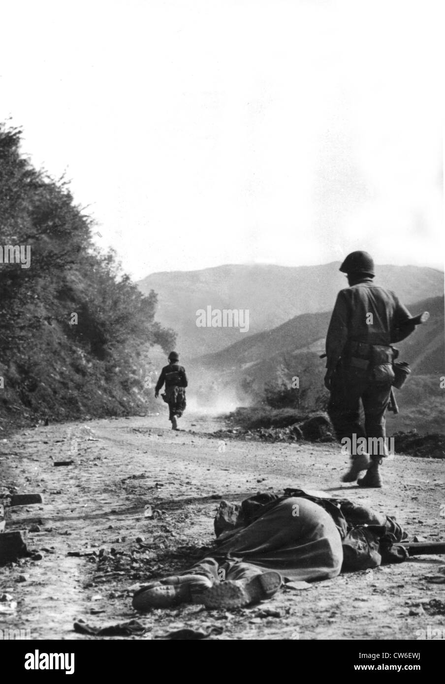 Quinto esercito truppe lotta attraverso la linea gotica, Autunno 1944 Foto Stock