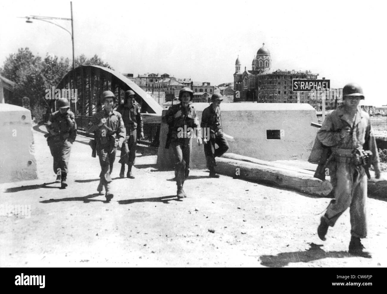 Gli ingegneri Americani in St Raphael (Francia) Agosto 1944 Foto Stock