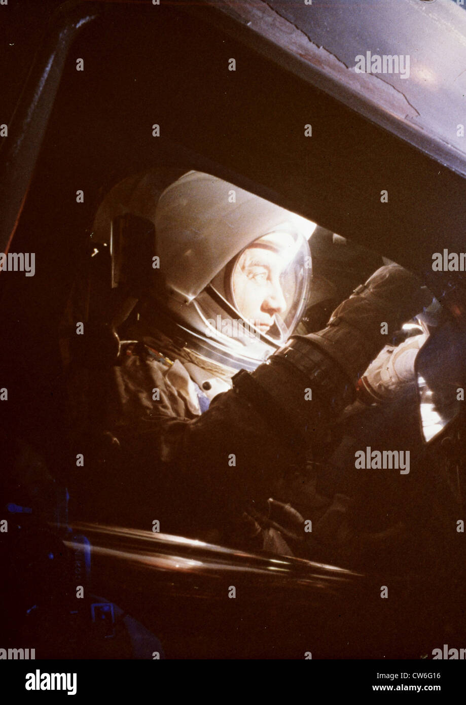 Apollo 1 missione, Virgilio I. "Gus' Grissom, il comando pilota per il primo volo con equipaggio dell'Apollo luna navicella spaziale (1966) Foto Stock