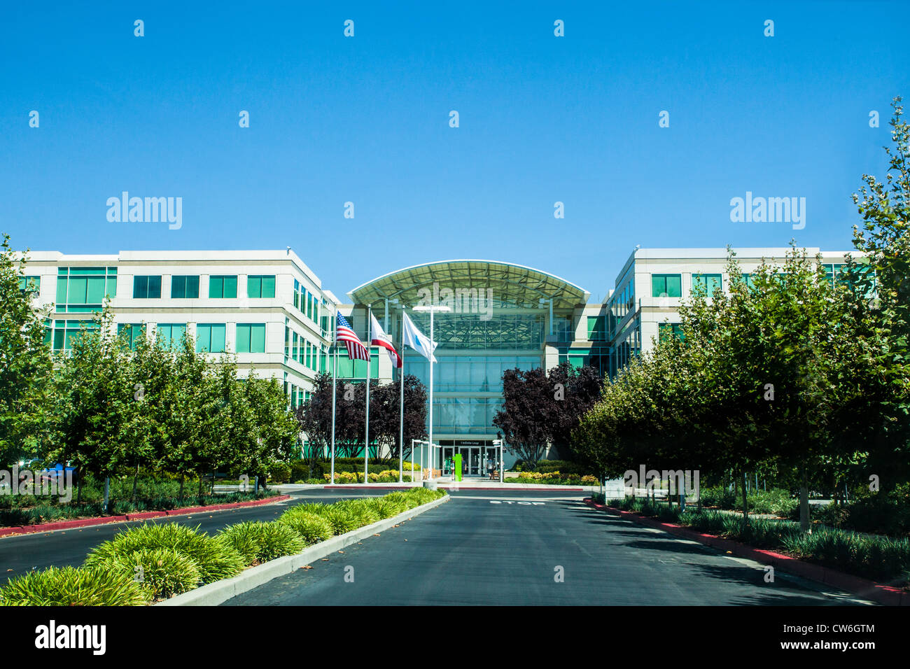 La sede centrale di Apple in un loop infinito in Cupertino California Foto Stock