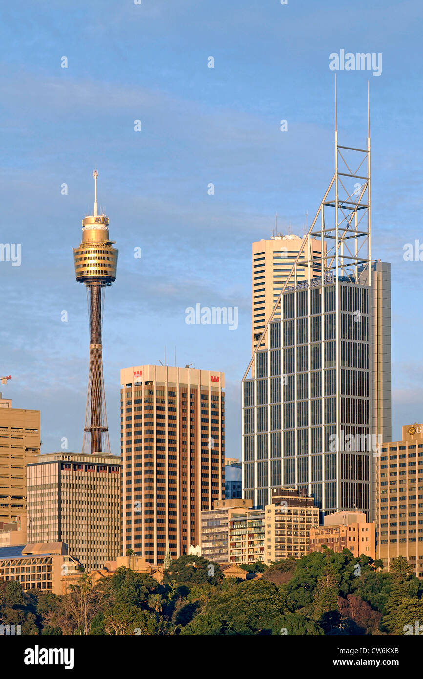 La Torre di Sydney al sunrise, in Australia, a Sydney Foto Stock