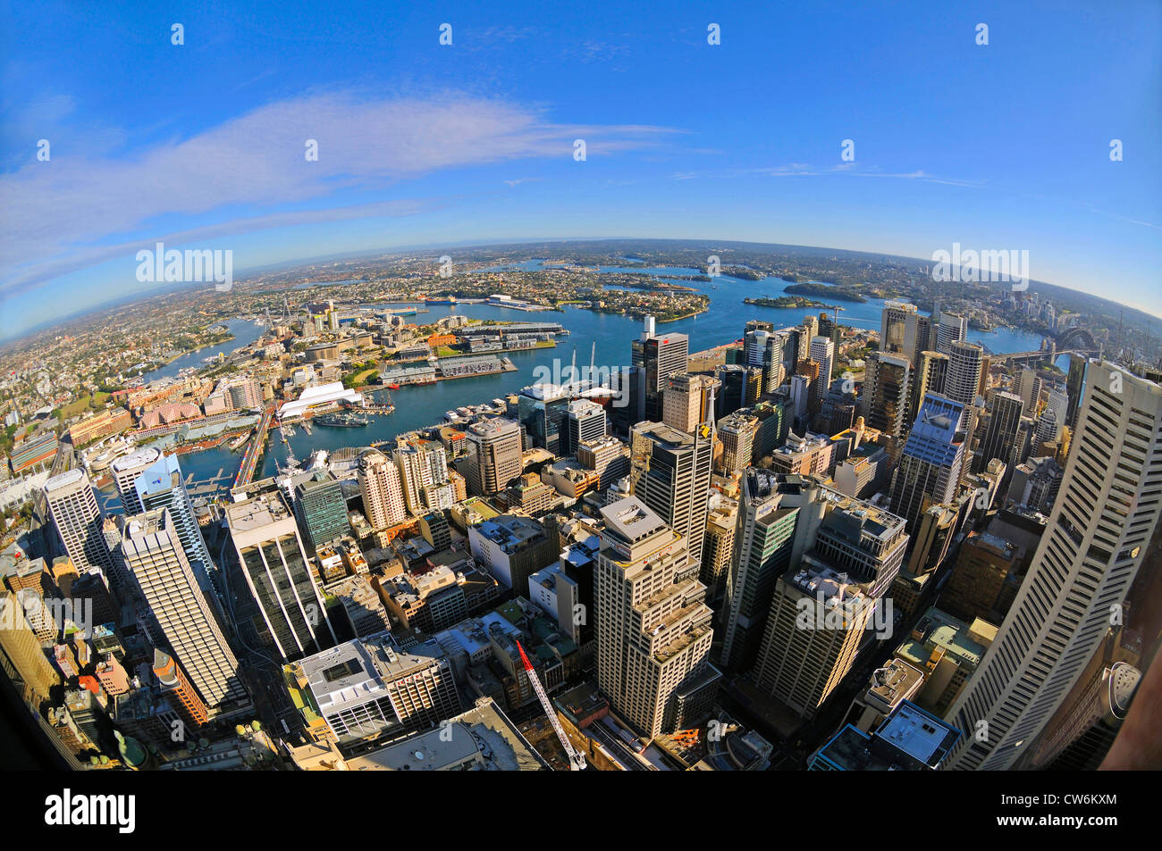 Vista su Sydney dalla Torre di Sydney, in Australia, a Sydney Foto Stock