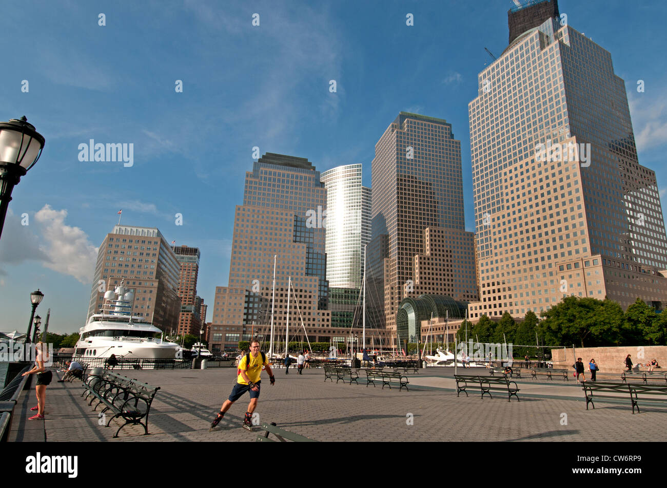Centro finanziario Porto One World Trade Center di New York City Manhattan Foto Stock