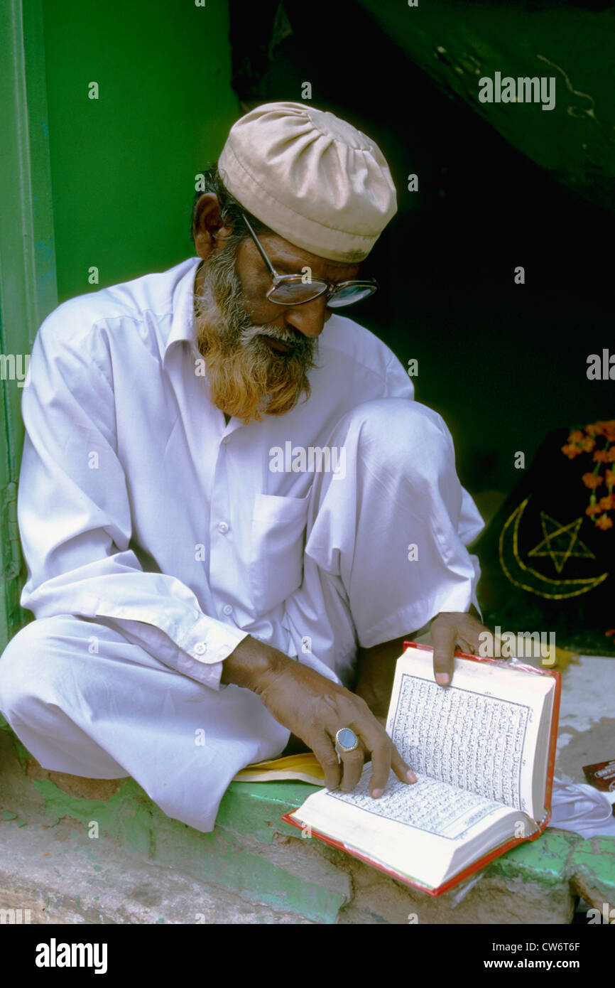 India Jodhpur la lettura del Corano Foto Stock