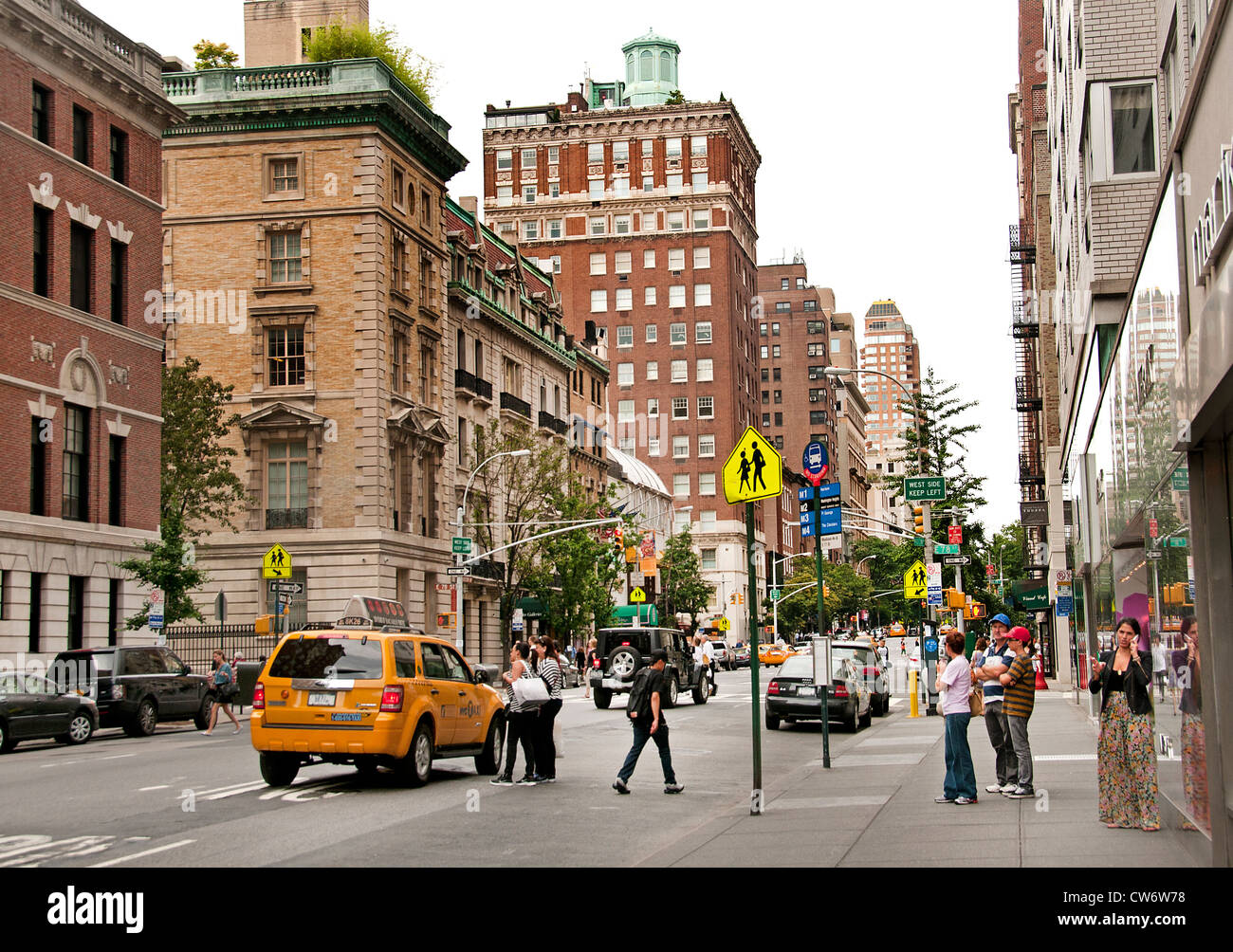 Madison Avenue e 77 Street New York City Manhattan Foto Stock