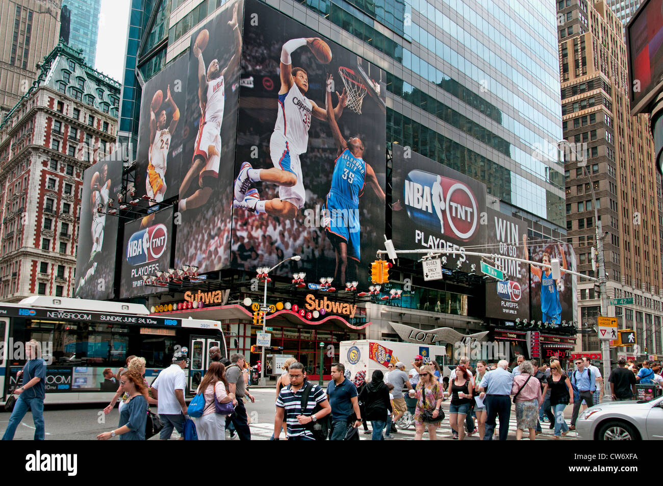 Baseball sport Times Square Broadway New York City Theatre Musical Foto Stock