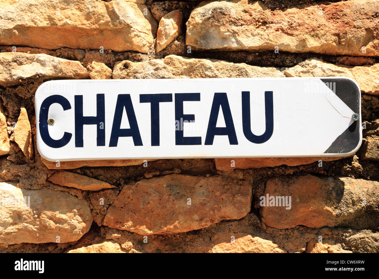Segno di Chateau Foto Stock