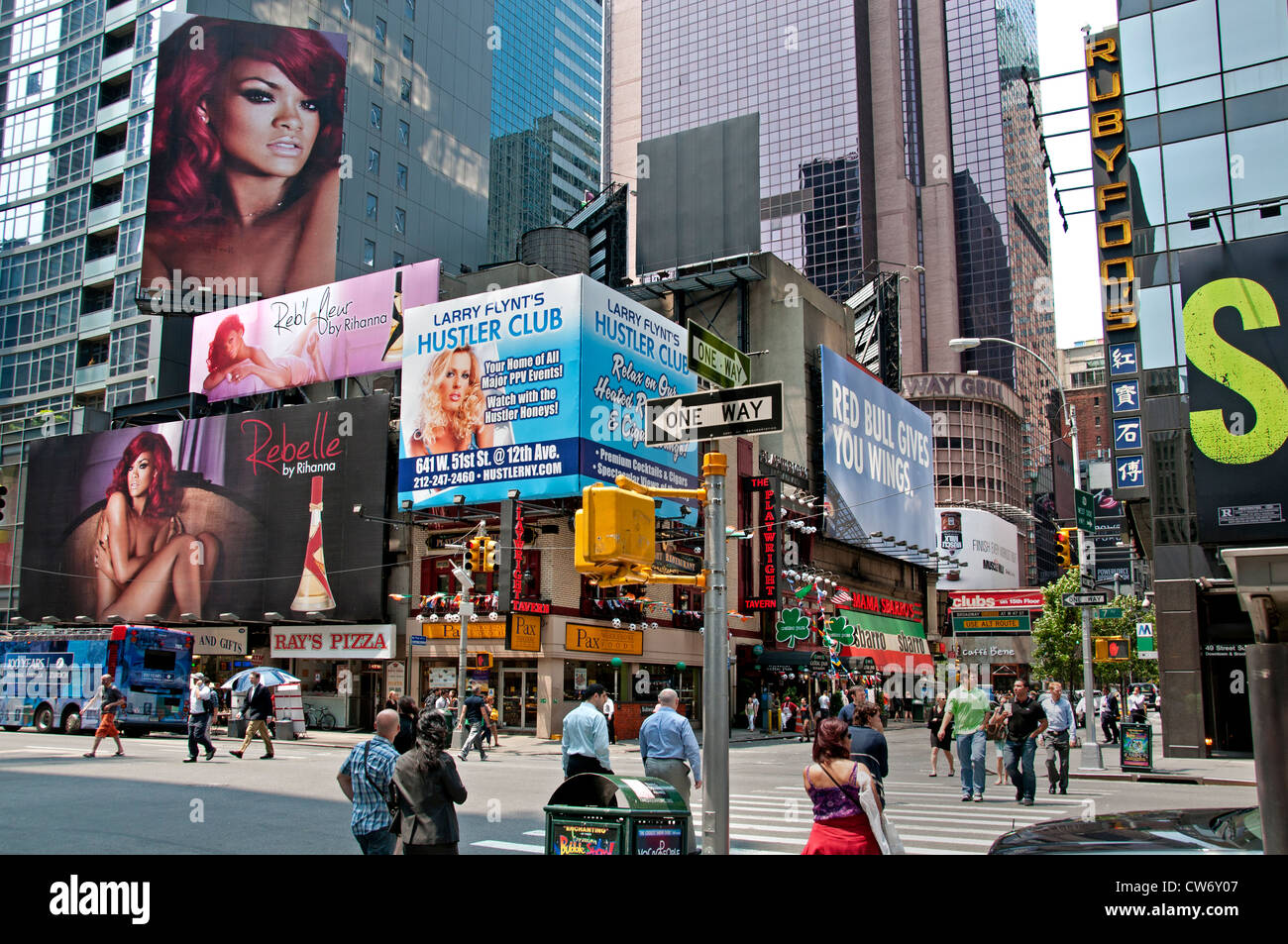 New York 7 th Avenue vicino a Times Square di New York City Manhattan Foto Stock