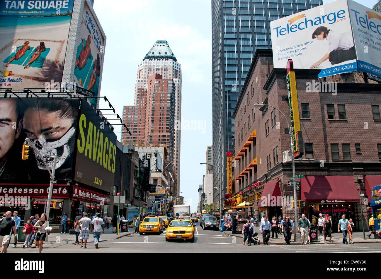 New York City 7 th Avenue vicino a Times Square selvaggi Foto Stock