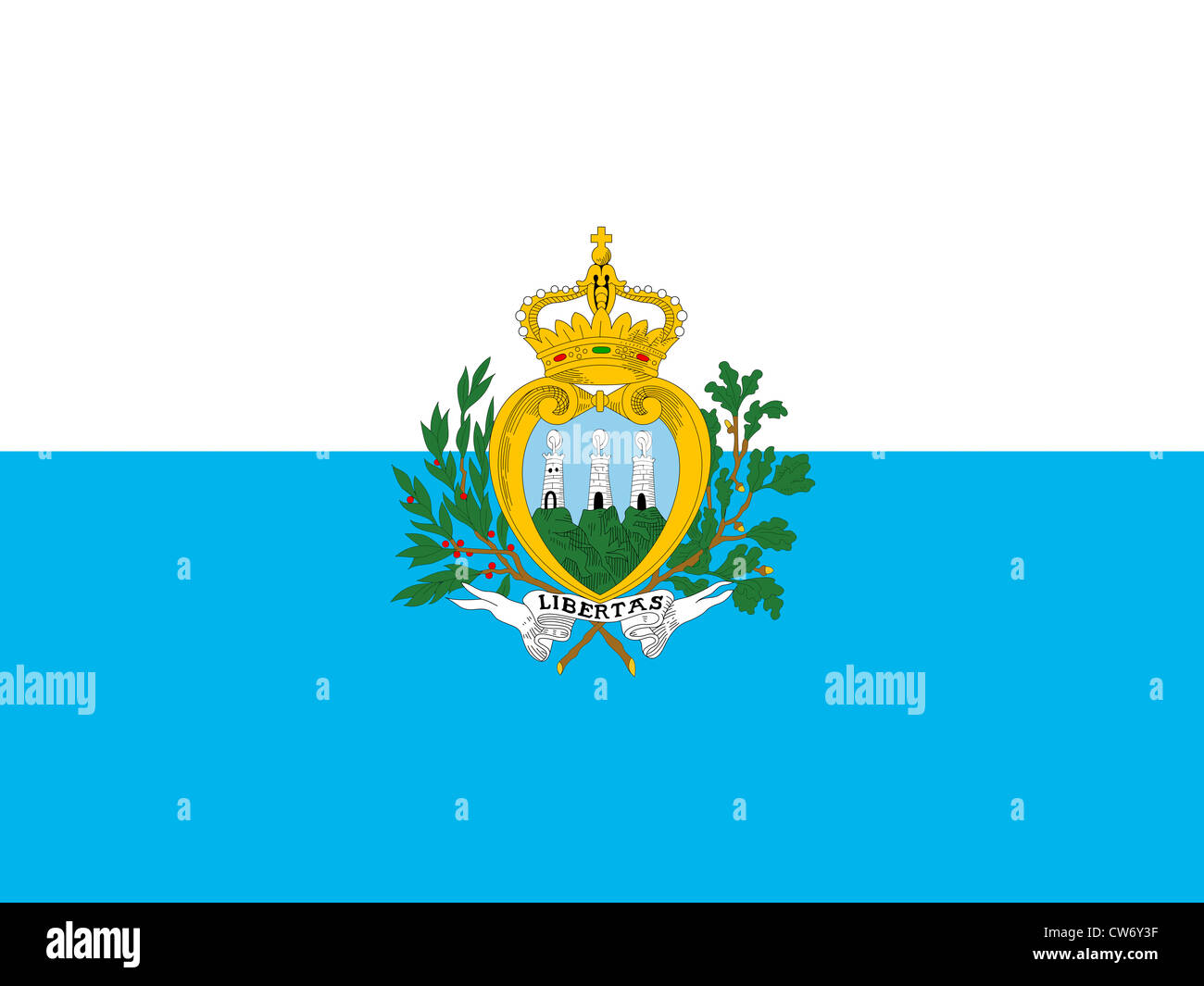 Bandiera della Repubblica di San Marino Foto Stock