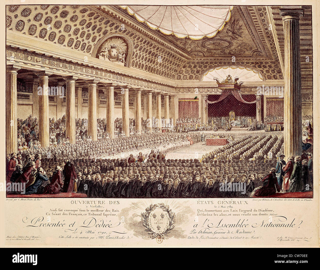 1789. Apertura degli Stati Generali (incisione del 1790). Foto Stock