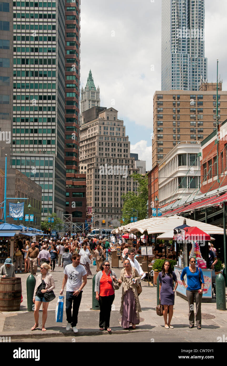 South Street Seaport Manhattan vicino a Pier 17 New York City Manhattan Foto Stock