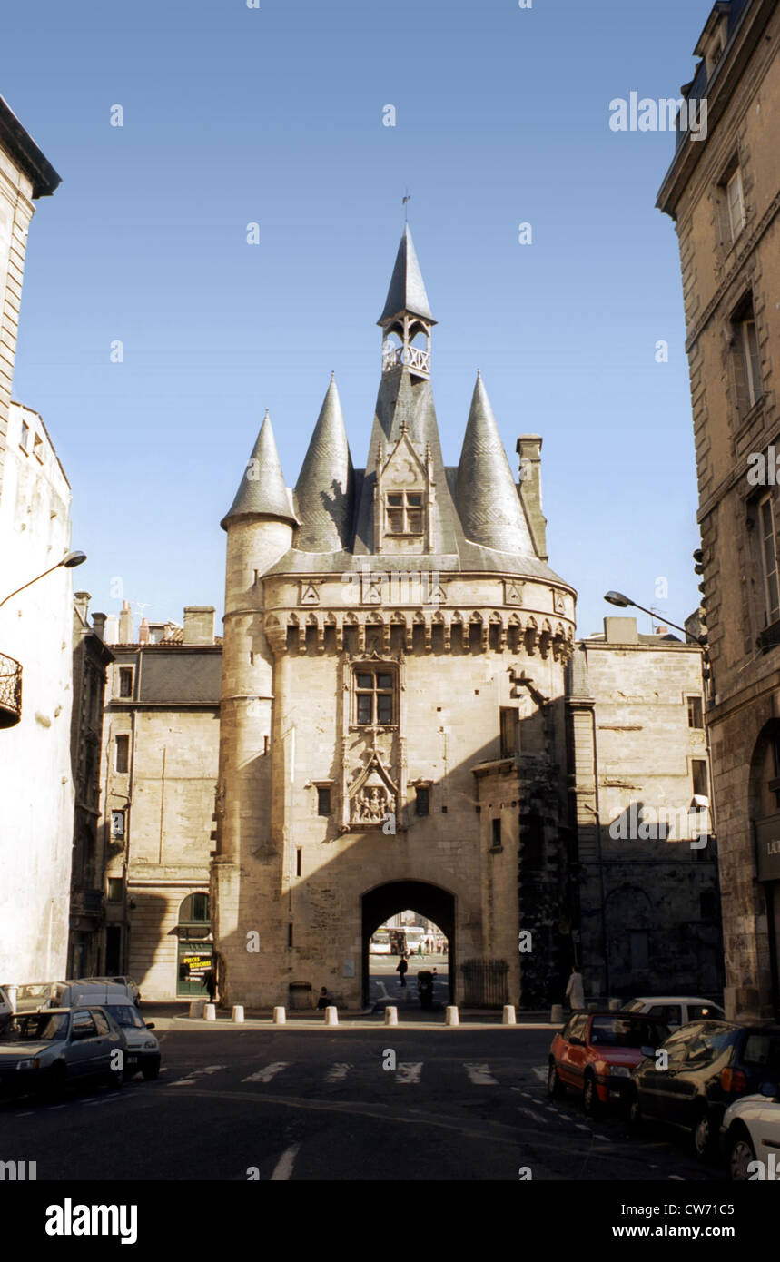 Bordeaux. La porta Cailhau, eretto nel 1493-1496 in lode del Re di Francia Carlo VIII Foto Stock