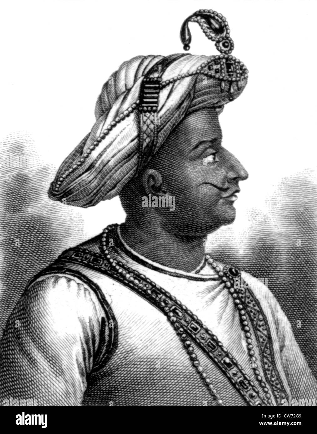 Tippu Sultan o Sahib, sultano di Mysore, India Foto Stock