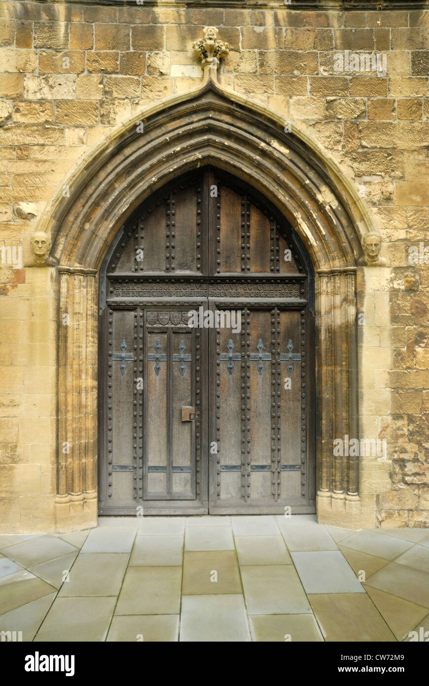 Porta Ovest di Tewkesbury Abbey, Gloucestershire Foto Stock