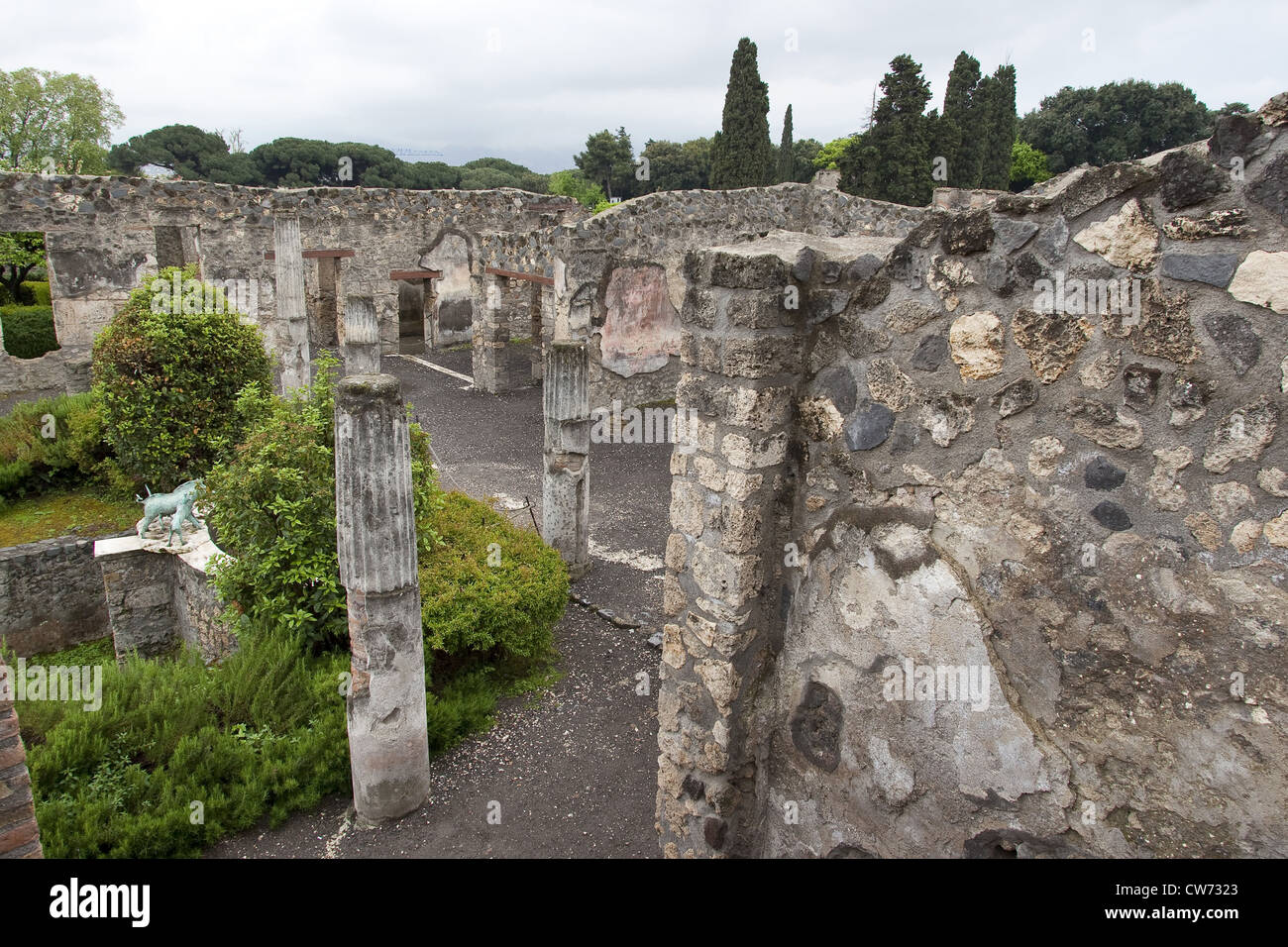 Vecchio tempio nel sito antica Pompei, Italia, Pompei Foto Stock