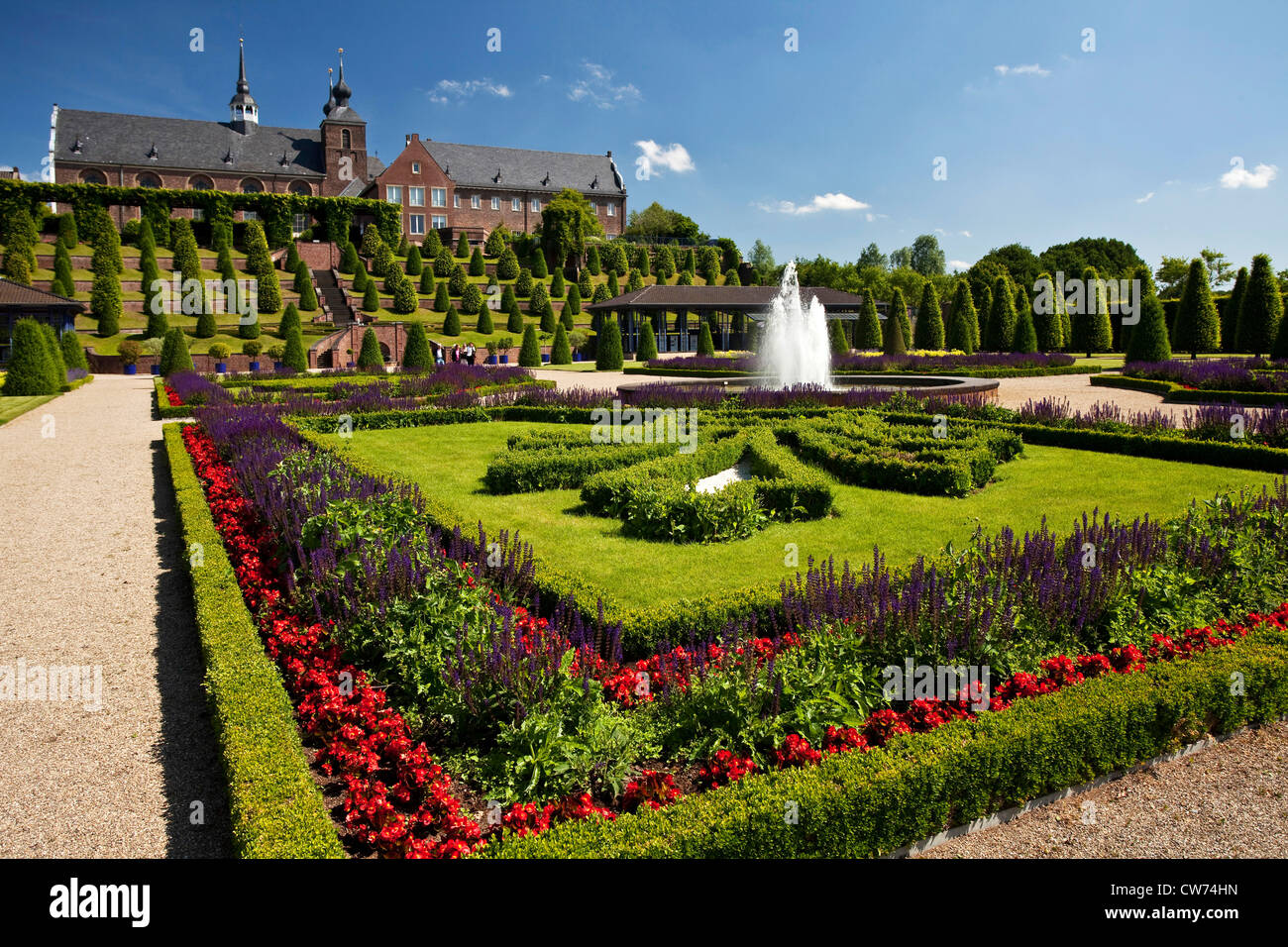 I giardini barocchi con monastero Kamp, in Germania, in Renania settentrionale-Vestfalia, la zona della Ruhr, Kamp-Lintfort Foto Stock