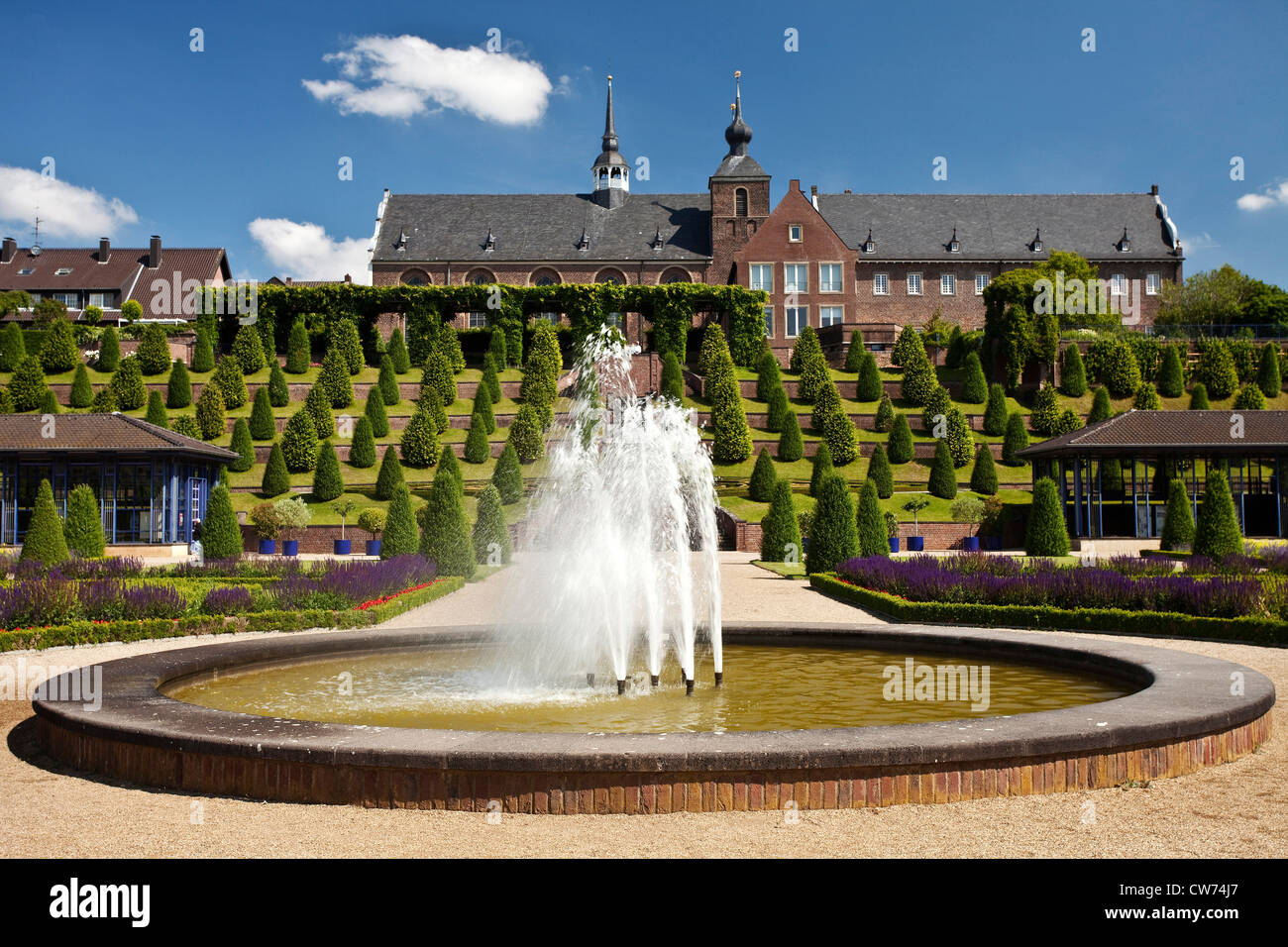 I giardini barocchi con monastero Kamp, in Germania, in Renania settentrionale-Vestfalia, la zona della Ruhr, Kamp-Lintfort Foto Stock