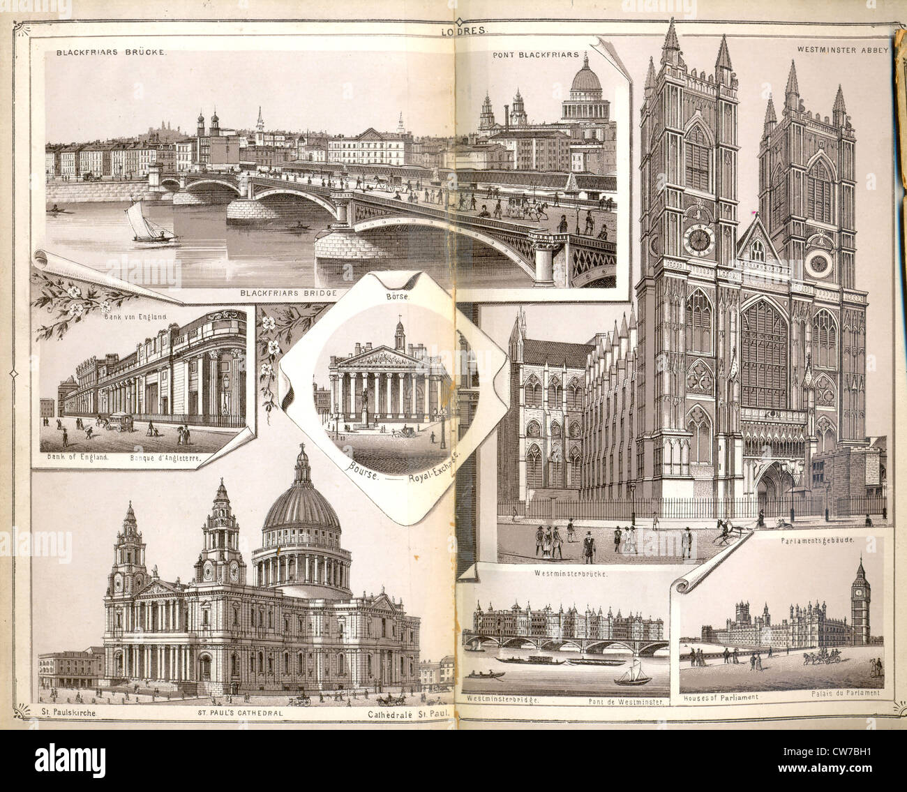 Libro di souvenir delle principali città del mondo Foto Stock