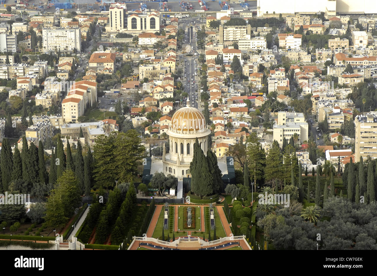 Giardini pensili di Haifa, santuario del Bab, Israele, Haifa Foto Stock